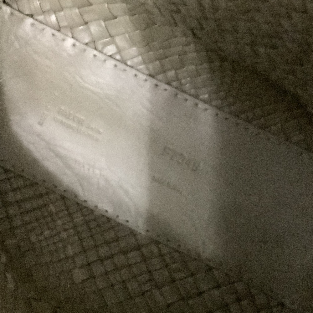 Woven Leather Tote Bag in Sage Green - Picture 2 of 4